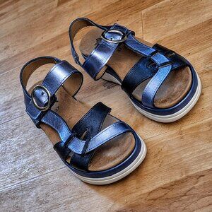 Portofino Blue Leather Sandals Women's New Size 6.5 US
